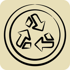 Icon Recycling. related to Waste symbol. hand drawn style. design editable