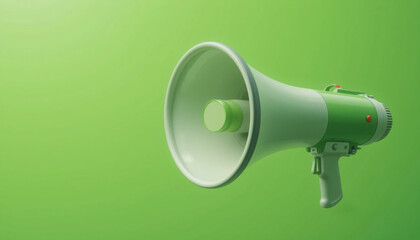 Green marketing communication concept with megaphone