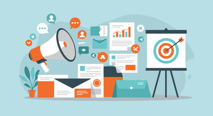 Business strategy and marketing concepts with infographic elements for effective communication