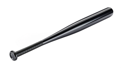 An aluminum baseball bat isolated on transparent background, showcasing its sleek design and potential for a powerful hit