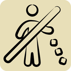 Icon No Littering. related to Waste symbol. hand drawn style. design editable