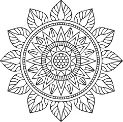 Abstract floral pattern with ornamental mandala design