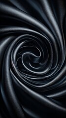 Fototapeta premium Dark Blue Fabric With Swirls And Gold Design