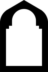 Fototapeta premium Islamic Arch Style Mosque Entrance Door with Ornamental Window Frame