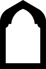 Fototapeta premium Islamic Arch Style Mosque Entrance Door with Ornamental Window Frame