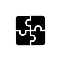 Obraz premium Simple Black and White puzzles solutions flat black icon SVG
