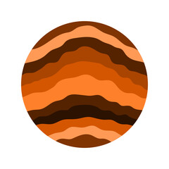 Layered soil and rock illustration. Circle shape