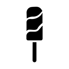 Simple Black and White popsicle ice-cream flat black icon SVG