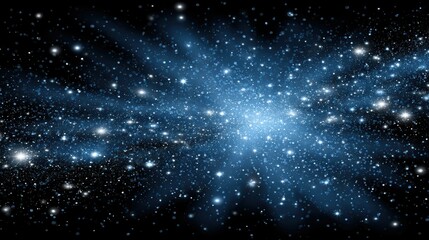 Fototapeta premium Stunning starry background shows vast cosmos, ideal use in various design projects. It features shimmering stars deep blue space, creating captivating, cosmic atmosphere perfect any creative endeavor.