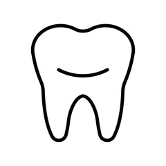 Illustration of a tooth icon for a dentist office on a white background