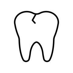Illustration of a tooth icon for a dentist office on a white background