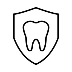 Illustration of a tooth icon for a dentist office on a white background