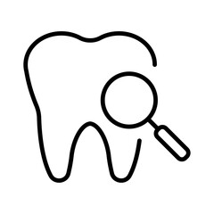 Illustration of a tooth icon for a dentist office on a white background