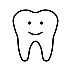 Illustration of a tooth icon for a dentist office on a white background