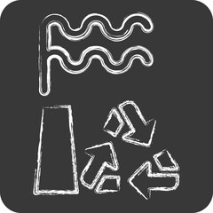 Icon Recycling Plant. related to Waste symbol. chalk Style. design editable