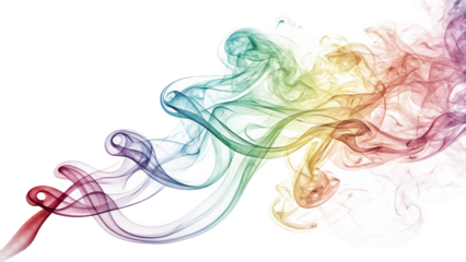 Abstract Rainbow Smoke:  Fluid, Ethereal, and Vibrant Swirls on Black Background