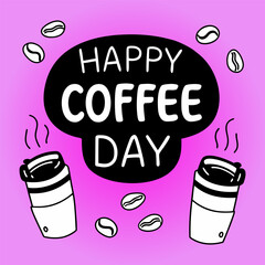 International coffee day graphic illustration