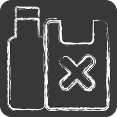 Icon Plastic Waste. related to Waste symbol. chalk Style. design editable