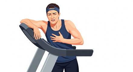 Man with Chest Pain on Treadmill