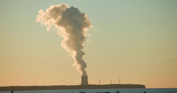 Nuclear Power Plant Over Lake Ontario
