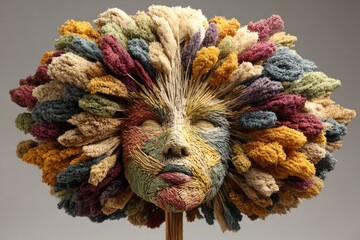 Colorful sculptural face mask