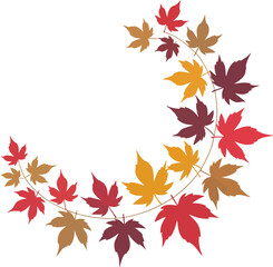 Silhouette of autumn leaves swirling in the wind, seasonal fall foliage design, nature-inspired decorative black illustration

