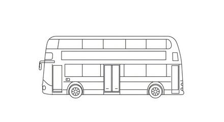 Iconic double-decker bus outline ready for your urban transport or city travel design projects, offering a clean and versatile visual element.