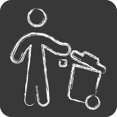 Icon Litter. related to Waste symbol. chalk Style. design editable