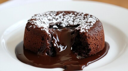 Chocolate lava cake on plate