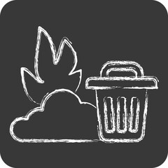 Icon Incineration. related to Waste symbol. chalk Style. design editable