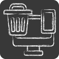 Icon E Waste. related to Waste symbol. chalk Style. design editable