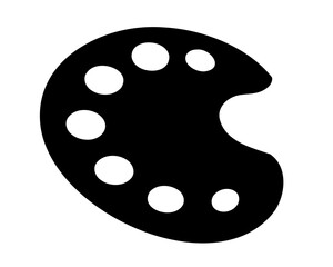 Obraz premium Stylized Artist Palette Icon in Black and White vector, Perfect for Design