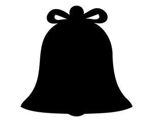 Silhouette of a festive bell adorned with a bow, signaling celebration
