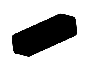 Black Parallelepiped on White Background with Rounded Edges and Tilted Perspective