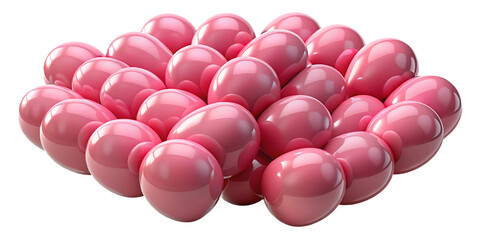 Abstract Background of Pink Glossy Spheres Seamless Pattern 3D Rendering Perfect for Wallpaper Fabric Print and Decoration Isolated on Black Background