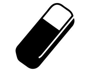 Illustration of a two colored eraser tool for erasing pencil markings