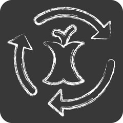 Icon Composting. related to Waste symbol. chalk Style. design editable