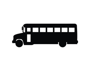 School Bus Silhouette, a Vehicle Used to Transport Students to School