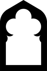 Traditional Islamic Arch Mosque Entrance with Door and Window Frame