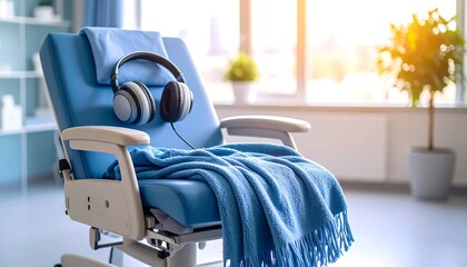 Clinic Chair with Headphones, and Relaxation.