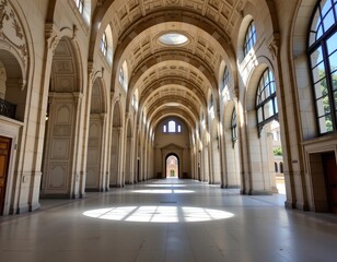 Fototapeta premium Ethereal Indoor Courtyard with Arched Ceilings