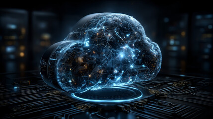 Cloud Computing. Businessman hold cloud computing network connecting icon to represent solutions for businesses, facilitating data management, scalability, flexibility, and cost-effective solutions.