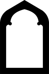 Traditional Islamic Arch Mosque Entrance with Door and Window Frame