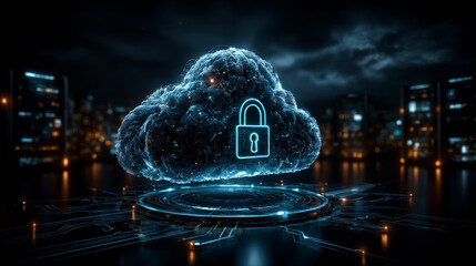 Businessman touch word Cloud Security is a critical aspect of protecting data, applications, and infrastructure in the cloud, ensuring privacy and compliance against cyber threats.