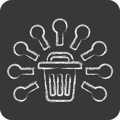 Icon Waste Management. related to Waste symbol. chalk Style. design editable