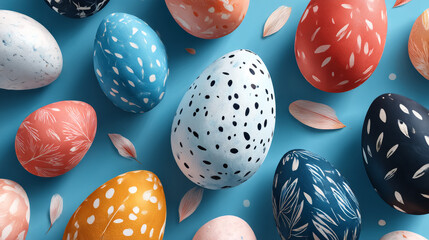 Easter egg poster or invitation template. Perfect for kids' events, festive invitations, and Easter-themed designs. Vector illustration.
