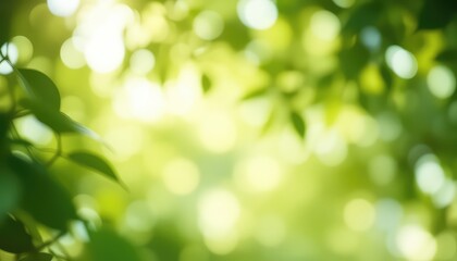 Fototapeta premium Bright and airy sunlight streams through lush foliage, creating a soft, peaceful, and tranquil natural scene