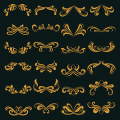 Victorian Gold Ornamental Frames Vector Design
