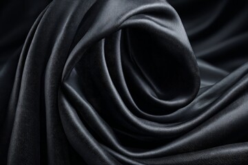 Closeup Of Draped Black Fabric With Subtle Pattern