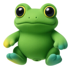 Obraz premium Soft squeaky toy shaped like a colorful frog, great for a baby's nursery in a city apartment.